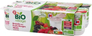 Yaourts brassés fruits rouges bio - 8 x 125 g - BIO VILLAGE