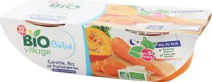 Bol carotte, riz et potimarron dès 6 mois bio - 2 x 200 g - BIO VILLAGE