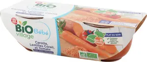 Bol carotte, lentilles corail et tomate dès 8 mois bio - 2 x 200 g - BIO VILLAGE