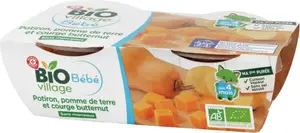 Bol potiron, pomme de terre et courge butternut dès 4 mois bio - 2 x 120 g - BIO VILLAGE