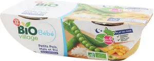 Ticket E.Leclerc avec la carte Bol petit pois, maïs et riz dès 6 mois bio - 2 x 200 g - BIO VILLAGE
