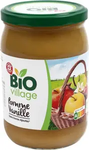 Bocal sans sucres ajoutés pomme vanille bio - 625 g - BIO VILLAGE