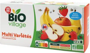 Gourdes sans sucres ajoutés multi variétés bio - 12 x 90 g - BIO VILLAGE