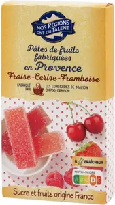 pâtes de fruits de Provence saveur fruits rouges - 180 g - NOS REGIONS ONT DU TALENT