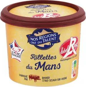 Véritables rillettes du Mans pur porc Label Rouge - 110 g - NOS REGIONS ONT DU TALENT