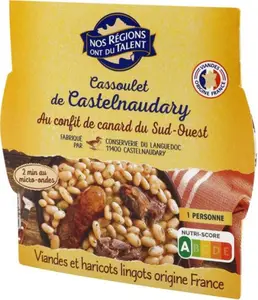 Cassoulet de castelnaudary au confit de canard - barquette micro ondable - 300 g - NOS REGIONS ONT DU TALENT