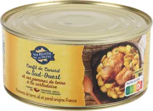 Confit de canard du Sud-Ouest aux pommes de terre à la Sarladaise - 1065 g - NOS REGIONS ONT DU TALENT