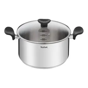 FAITOUT INOX+COUV EN VERRE 24CM E3084604 TEFAL