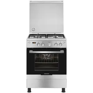CUISINIERE AKG633A7OX 4F GRILLES FONTE INOX A.M