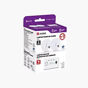 Pack maison 2 détecteurs de fumée et un détecteur de monoxyde de carbone Kidde