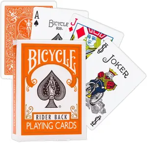 Jeu de 54 Cartes Poker Rider Back Dos Orange - Bicycle