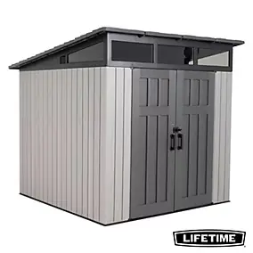 Abri de jardin en résine 6.45m² gris Lifetime