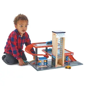 Garage et station de service Blue Bird en bois