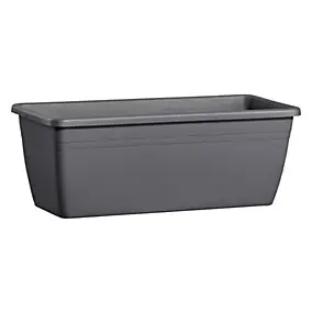 Jardinière Day R plastique gris anthracite 50 x 14,5 cm Deroma