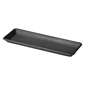 Plateau Day R pour pot de fleurs plastique gris anthracite 50 cm Deroma