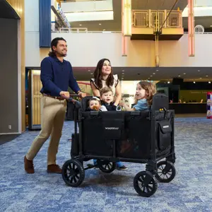 Chariot de transport enfant W4 Luxe Pro Jet Black (4 places)