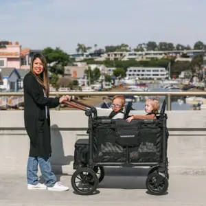 Chariot de transport enfant W2 Luxe Pro Jet Black (2 places)