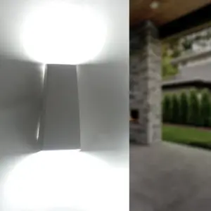 Applique Murale LED Double Faisceaux 7W IP44 BLANC - Blanc Neutre 4000K - 5500K