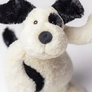 Peluche Bashful Chien noir et crème (31 cm)