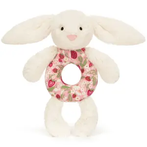 Hochet Lapin en fleurs Crème (18 cm)