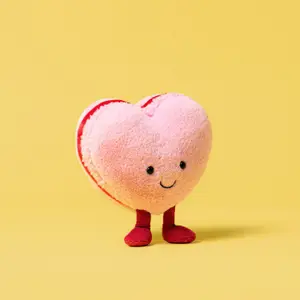Peluche Amuseable Macaron Colette coeur rose (13 cm)