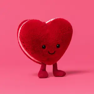 Peluche Amuseable Macaron Arlette cœur rouge (13 cm)
