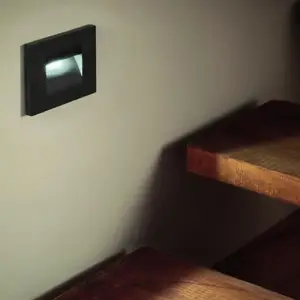 Balise LED saillie 3W 220V 120° Noire IP44 pour Escalier - Blanc Neutre 4000K - 5500K