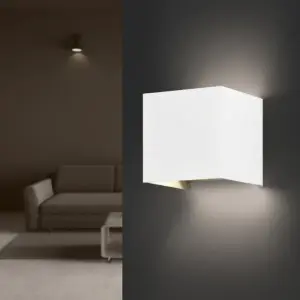 Applique Murale Blanche LED 6W IP54 Carré - Blanc Neutre 4000K - 5500K
