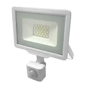 Projecteur LED Extérieur 20W IP65 BLANC avec Détecteur de Mouvement Crépusculaire - Blanc Froid 6000K - 8000K