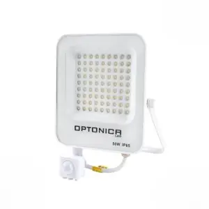 Projecteur LED Extérieur 50W IP65 BLANC avec Détecteur de Mouvement Crépusculaire - Blanc Froid 6000K - 8000K