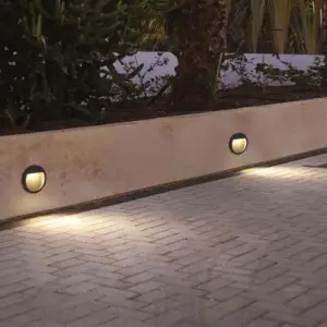 Balise LED Saillie Ronde 2W 220V 55° Grise IP65 pour Escaliers - Blanc Neutre 4000K - 5500K
