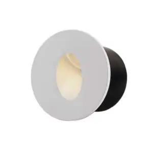 Balise LED Encastrable Ronde 3W 220V 34° Blanche IP20 pour Escaliers - Blanc Neutre 4000K - 5500K