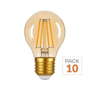 Ampoule LED E27 Filament 4W G45 240° Dimmable - Pack de 10 - Blanc Chaud 2300K - 3500K