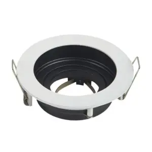 Support Spot Encastrable GU10 Orientable Rond Blanc/Noir