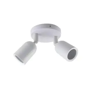 Spot LED en Saillie Double Orientable BLANC pour Ampoule GU10
