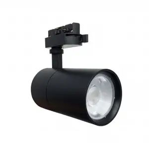 Spot LED sur Rail 30W 80° Compact Monophasé NOIR - Blanc Froid 6000K - 8000K