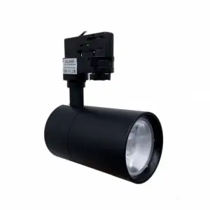 Spot LED sur Rail 30W 80° Compact Triphasé NOIR - Blanc Chaud 2300K - 3500K