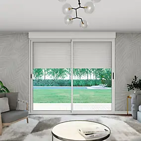 Baie vitrée coulissante aluminium blanc volet roulant solaire 215 x 180 cm, Uw 1,7