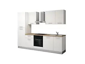 Cuisine complète montée avec électroménager L.285 cm blanche, All in Monica
