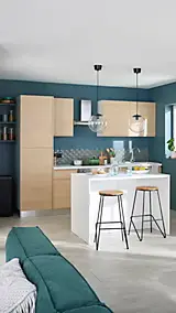 Cuisine complète montée All In Carla imitation chêne L. 285 cm avec électroménager