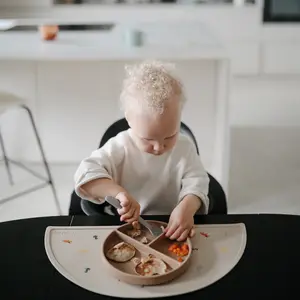 Assiette à compartiments en silicone avec ventouse Natural
