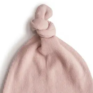 Bonnet de naissance côtelé Blush