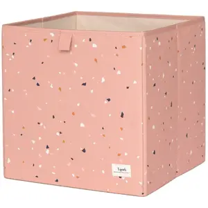 Cube de rangement en tissu recyclé Terrazzo argile
