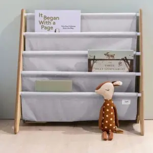 Bibliothèque en tissu recyclé Uni gris clair