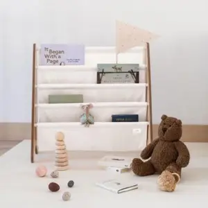Bibliothèque en tissu recyclé Uni crème
