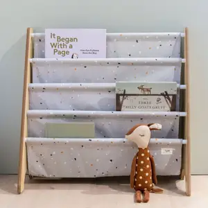 Bibliothèque en tissu recyclé Terrazzo gris clair