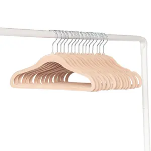 Lot de 15 cintres en velours noisette