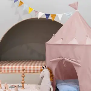 Tente en tissu recyclé Uni rose