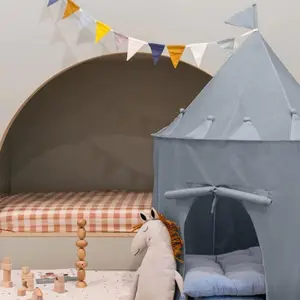 Tente en tissu recyclé Uni bleue