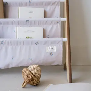 Bibliothèque en tissu recyclé Myrtilles taupe